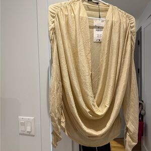 Zara Cream Drape Blouse